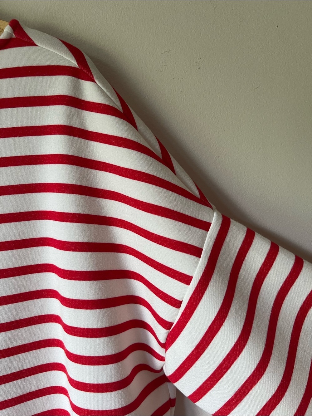 Spanx AirEssentials Boatneck Top Red White Stripes Long Sleeves Nautical Size L - Picture 5 of 9
